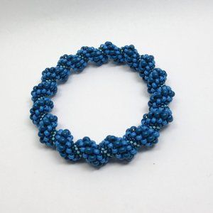 Blue Cellini Spiral beadwoven bracelet
